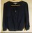 GAP 紺 八分袖 ショート丈ノーカラージップアップブルゾン XXS