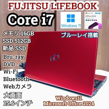 FUJITSU LIFEBOOK Corei7 16GB SSD512GB Bru-ray Windows11 WebJ