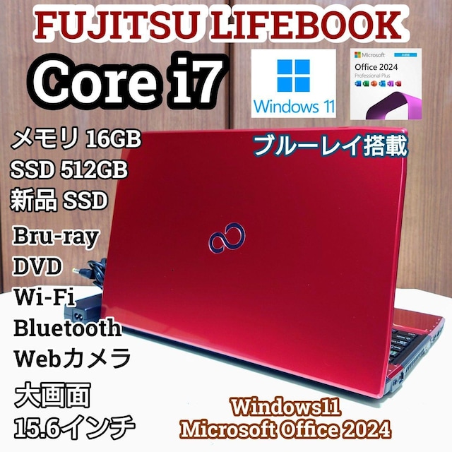 FUJITSU LIFEBOOK Corei7 16GB SSD512GB Bru-ray Windows11 WebJ   PC{/Ӌ@ 
