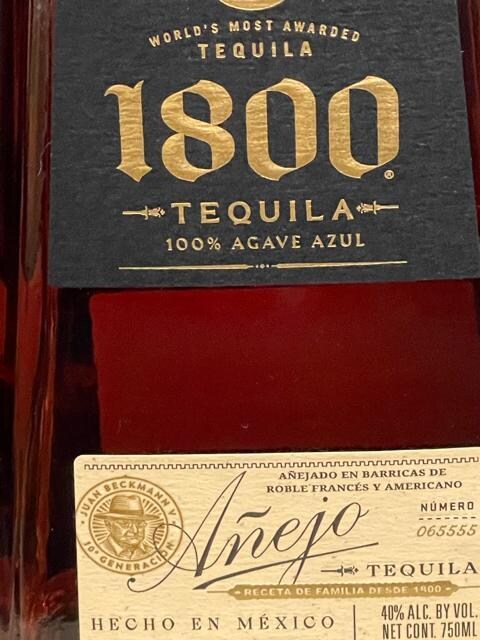 J v~AeL[ TEQUILA RESERVA 1800 Anejo NG{ [@1800 Alz 750ml  O/hN 