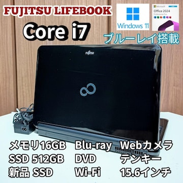 FUJITSU LIFEBOOK Corei7 16GB SSD512GB WebJ Blu-ray Windows11