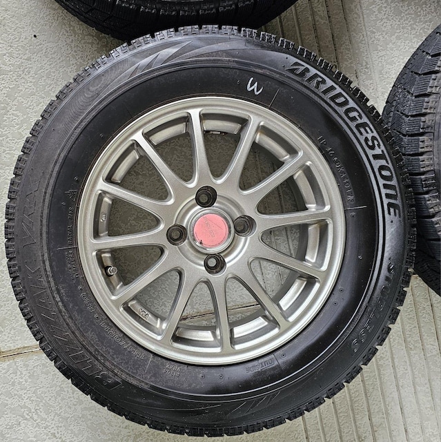 uaXg ECOFORME 14in 5.5J+38 PCD100 BRIDGESTONE BLIZZAK VRX@4{Zb  /oCN