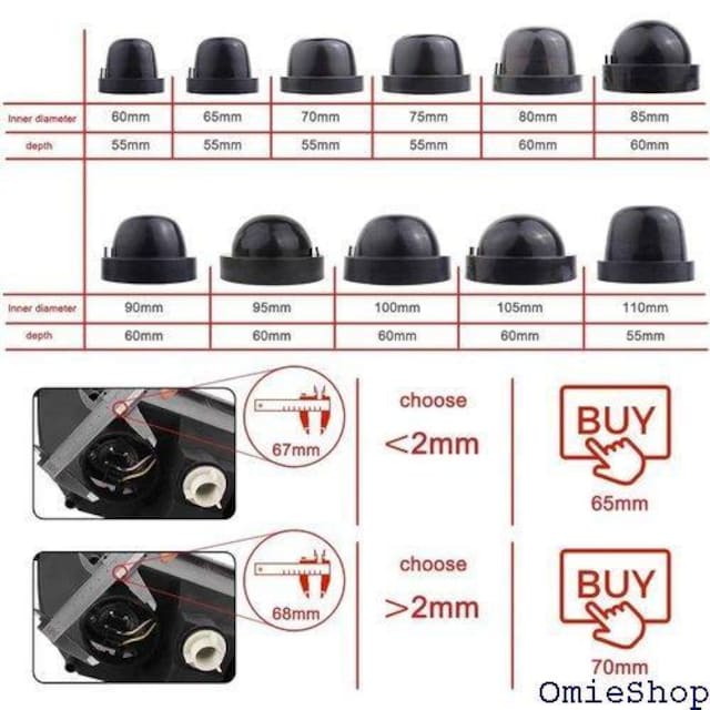 TOMALL ԃwbhCgSV[ hoJo[ 110mm 110mm Dustproof Cover 120  /oCN