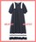 ☆ミルクフェド☆超美品☆リネンレーヨンラインフレアロングワンピ紺☆
