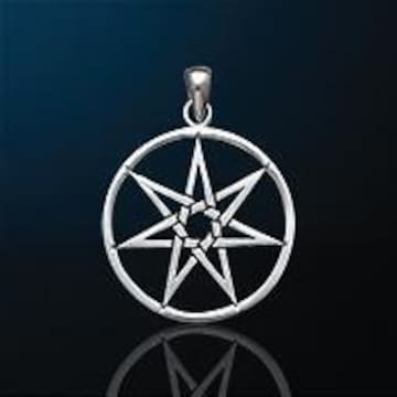 PS Fairy Elven Pentacle Silver Pendant