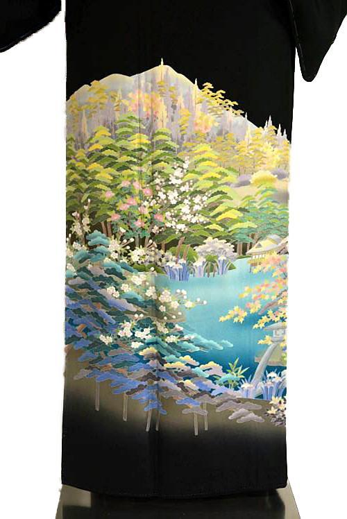 最高峰】【未使用品】十日町友禅作家【阿部佳雪】暈し染め 兼六