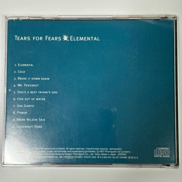 Tears For Fears / Elemental eBA[YEtH[EtBA[Y@uCNECbgE_EEAQC  CD/DVD/rfI 