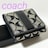 COACH コーチ シグネチャー Wホック二つ折り財布 財布 キャンバス レザー グレー ブラック