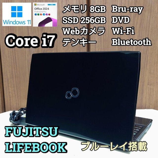 FUJITSU LIFEBOOK Corei7 8GB SSD256GB u[C Word Excel WebJ   PC{/Ӌ@ 