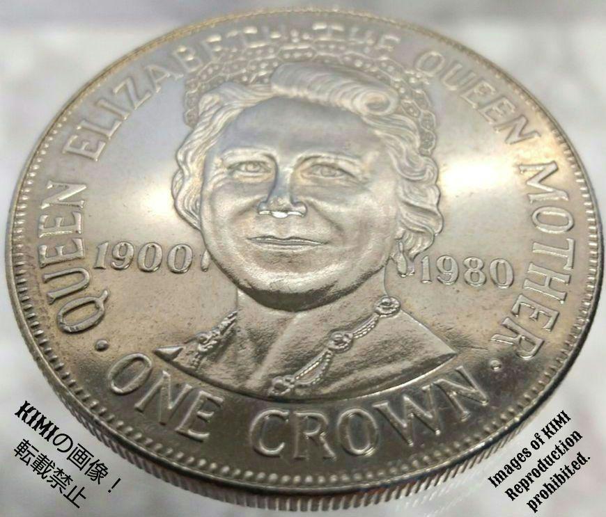 1 クラウン白銅貨 直径38.3mm マン島 エリザベス2世 大型コイン