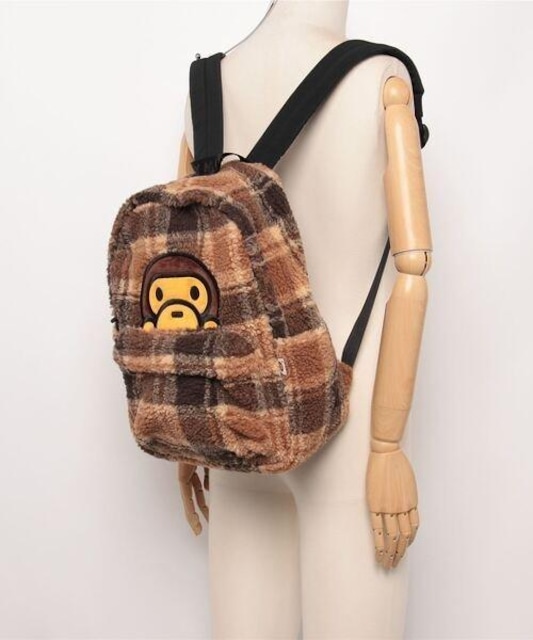 BABY MILO FAUX FUR CHECK MEDIUM BACKPACK^xr[}CtFCNt@[`FbNobNpbN  uh 