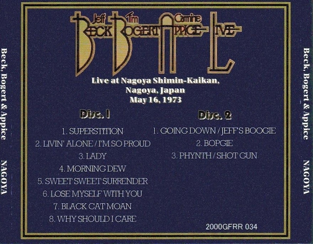 Beck, Bogert, & Appice / Live In Nagoya 1973. 2CD  CD/DVD/rfI 