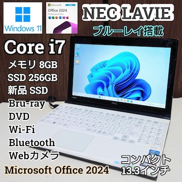 NEC LAVIE Corei7 8GB SSD256GB u[C Office2024 Windows11 J