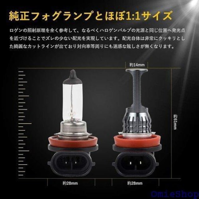 MAZERO LEDtHOv H8 H11 H16 t@X ̌^ 12V ԗp LEDCg 2 283  /oCN
