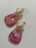 【樹脂ピアス】ピンク色ドイツ製アクリルビーズのピアス