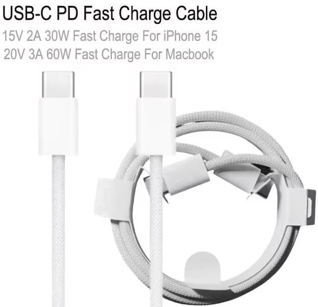 Q{ 60W USB-C [d P[u 1m iphone 17 16 15 Type-C  Ɠd/AV 
