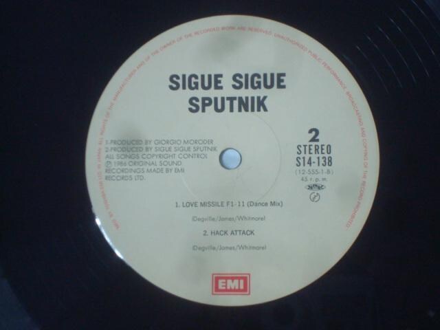 LOVE MISSILE / HACK ATTACK@ SIGUE SIGUE SPUTNIK @ѕt12inc  CD/DVD/rfI 