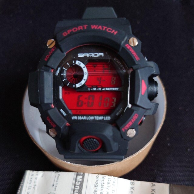 SPORT WATCH  @BLACK~RED  jANZT[/v 