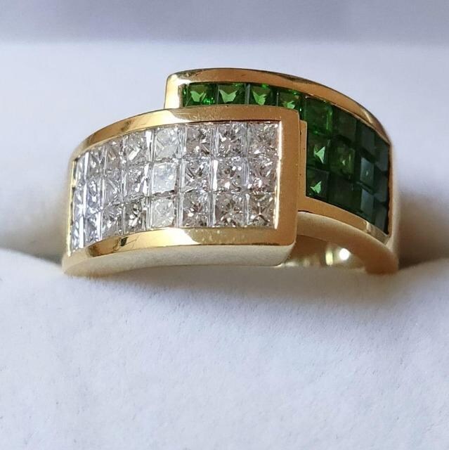 _Ch~O[K[lbg ~Xe[ZbeBO K18YG 1.10ct 1.05ct 8.4g  ANZT[/v 