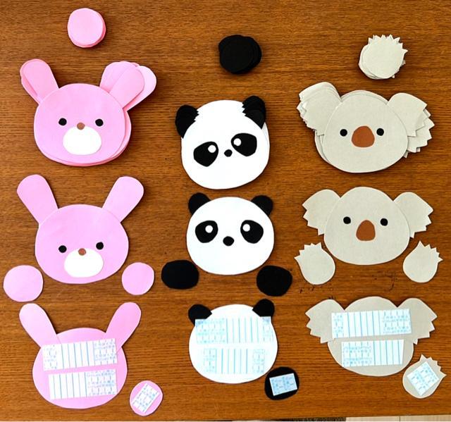 mohumohu様オーダー品　パンダうさぎコアラ　ゆびにんぎょう　指人形　保育 指人形 パンダうさぎコアラの通販 by ruru's shop｜ラクマ