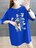 爆ヤス価格1690円★レディースTシャツ エレガントなフローラルプリント ソフトデイリーチックトップス ロイヤルブルー フリー