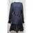 新品アディアムADEAM 長袖フリルワンピース紺#XS