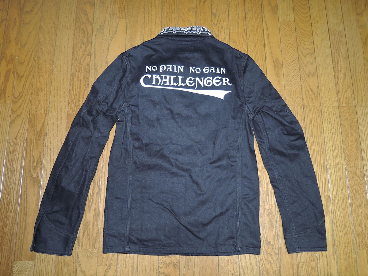 CHALLENGER チャレンジャー デニム カバーオール S 黒 背ロゴ
