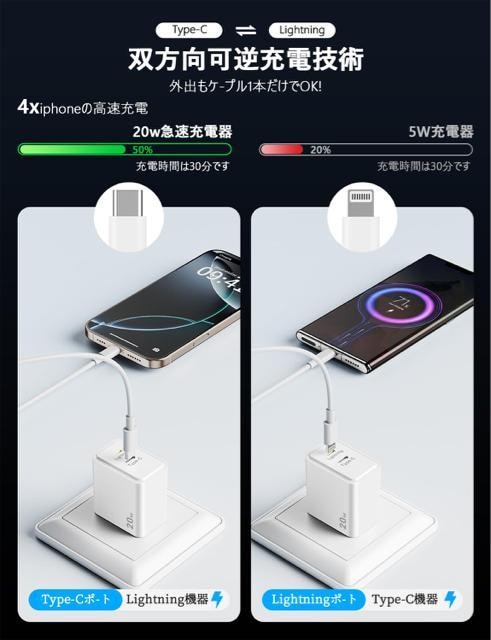 iPhone [d Type C{Lightninǧ^ 20W }[d [dP[u2mt PD}[d X}z[d  Ɠd/AV 