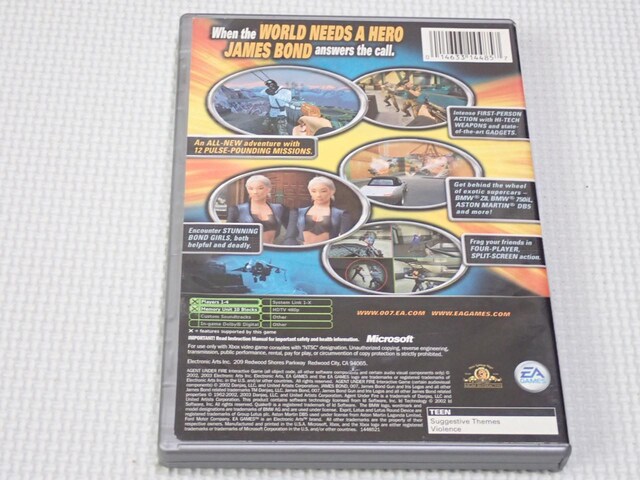 xboxJAMES BOND 007 AGENT UNDER FIRE PLATINUM HITS CO  Q[{/\tg 