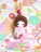 ハンドメイド♪ポンポン根付けマスコット『こけし風お着物ちゃん』白ピンク★ひな祭りにも★