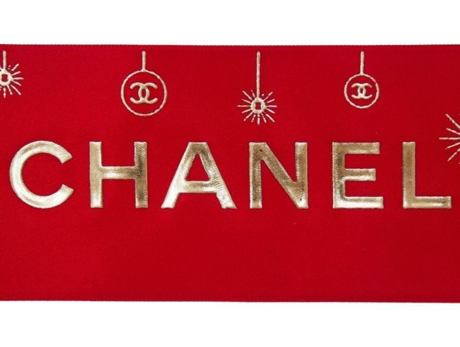 ★BIGセール★シャネルリボンホリデー赤&白50m シャネル ブランドリボン クリスマス限定 ラッピング