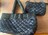 VITA ROSA 男女兼用 大小2個 トートバッグ 紺色米彩柄 ナイロンBag 送料無料