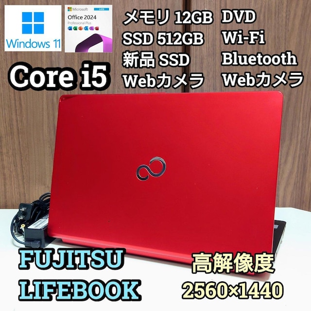 FUJITSU LIFEBOOK Corei5 12GB SSD512GB Windows11 Office2024 DVD   PC{/Ӌ@ 