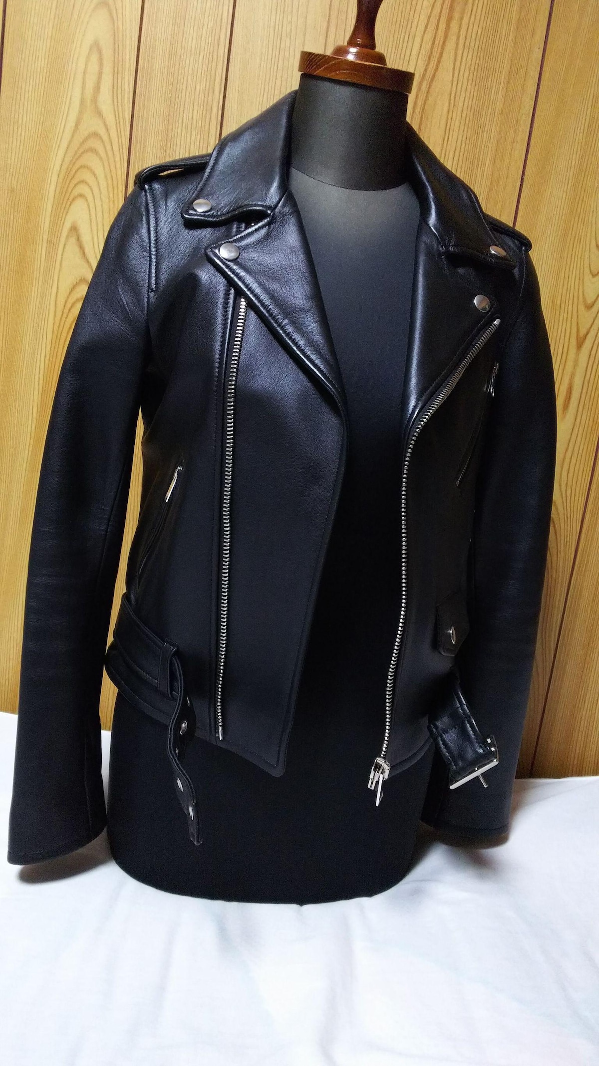 正規新古 リチウムファム ラムレザーダブル ライダースジャケット黒 38 XXS LITHIUM FEMME - 正規新古 リチウムファム ラムレザーダブル