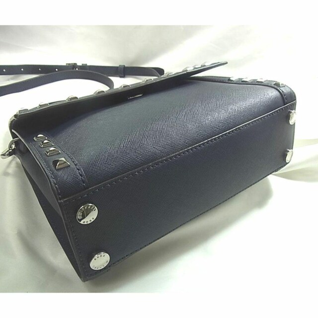 KiVilMICHAEL}CPR[X2WAYnhV_[Dillon Stud Medium Satchel Navy  uh 