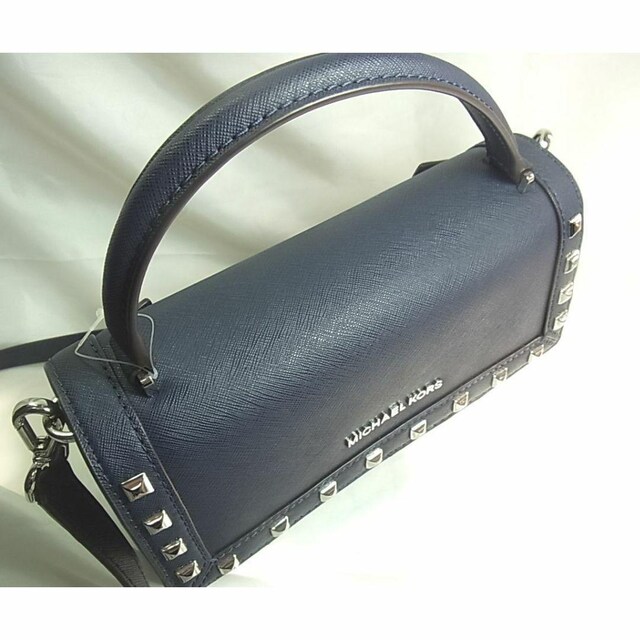 KiVilMICHAEL}CPR[X2WAYnhV_[Dillon Stud Medium Satchel Navy  uh 