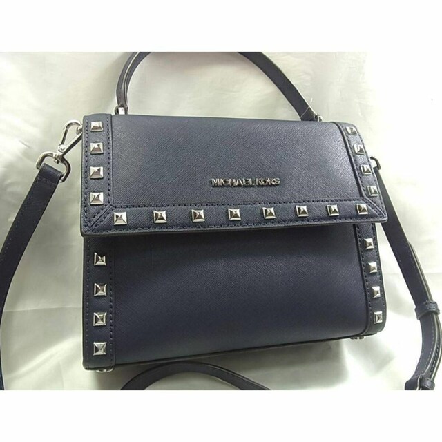 KiVilMICHAEL}CPR[X2WAYnhV_[Dillon Stud Medium Satchel Navy  uh 