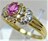 K18Pt90018金プラチナリングピンクサファイヤ0.47ctダイヤ0.2ct