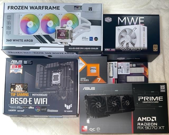 yViQ[~OPCzRyzen7 7800X3D RX9070XT 32GB SSD1TB 850W  PC{/Ӌ@ 