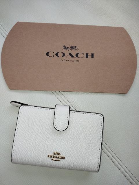 ★未使用★【COACH】コーチ 三つ折り財布 シグネチャー 白×青 ツートン 楽天市場】コーチ 三 つ折り 財布（素材（生地・毛糸）帆布