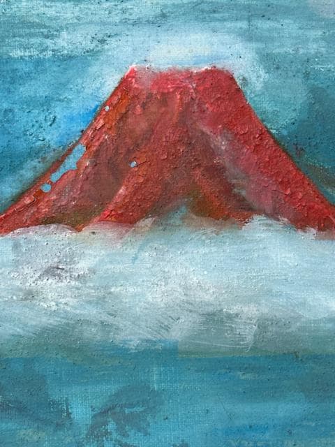 山下清　油絵　秋の富士 山下清 油絵 秋の富士