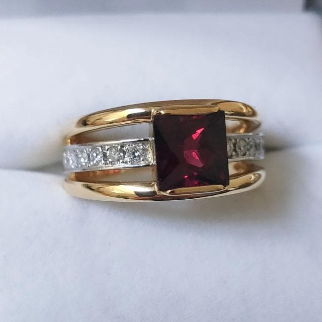 _Ch~K[lbg O K18YG Pt900 2.30ct 0.24ct 13.2g  ANZT[/v 