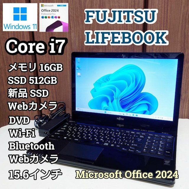 FUJITSU LIFEBOOK Corei7 16GB SSD512GB WebJ DVD Excel Word   PC{/Ӌ@ 