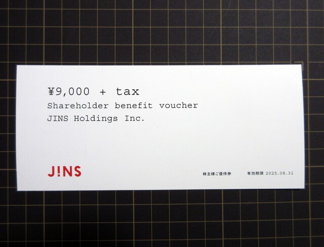 ŐV JINS WY D 9000~+tax 2025N831܂ 