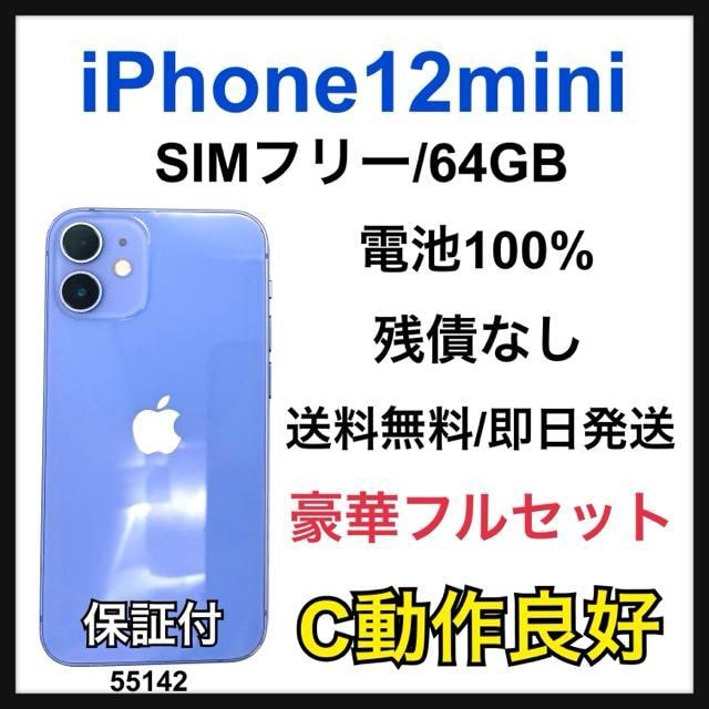C 100% iPhone 12 mini 64 GB SIMt[ {   Ɠd/AV 