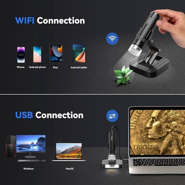 fW^}CNXR[v@CXfW^ 50X-1000X 1080P HD WiFi |[^u nhwh  CeA/Ct 