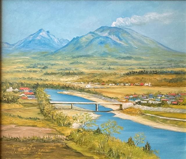 絵画 油彩 沼田信介 『浅間山』 真作保証 原画 | ホビー