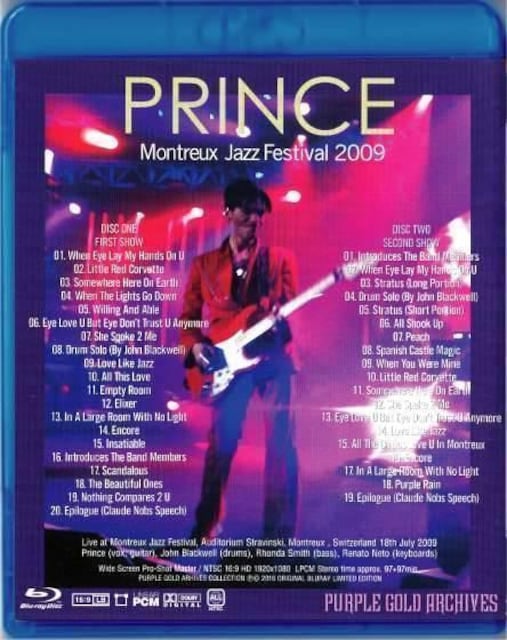 PRINCE MONTREUX JAZZ FESTIVAL 2009 vX(2Blu-Ray)