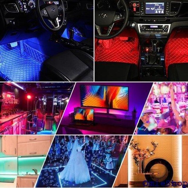 ԗpLEDe[v 60LED RGB USB VK[ ϐF Ɩ TCY߉\ X}zAvRg[ 857  /oCN