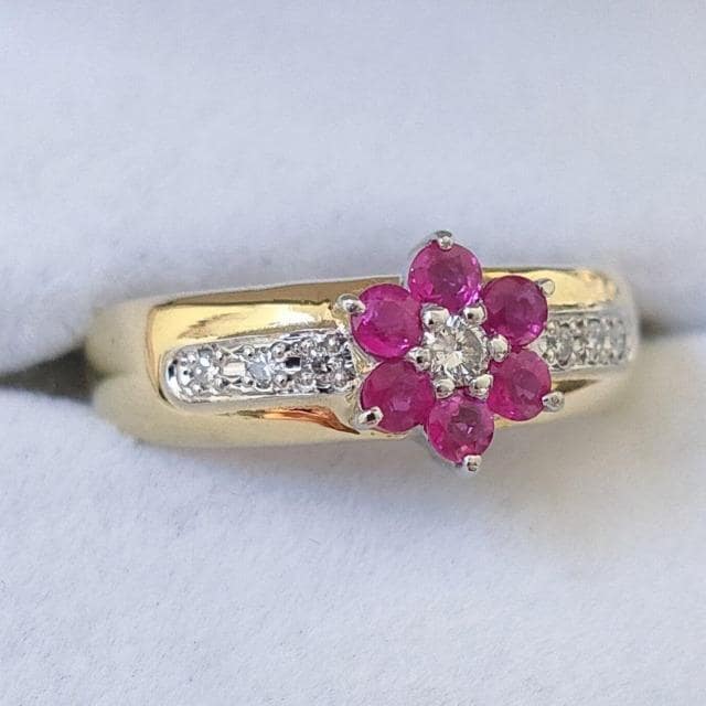 _Ch~r[ t[ O K18YG Pt900 0.43ct 5.7g  ANZT[/v 